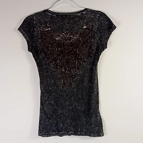 American age Acid Wash Lace Wing Back Tshirt Size M - Picture 4 of 14
